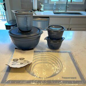 Never Used Tupperware Prep Essentials Set & Silicone Mat